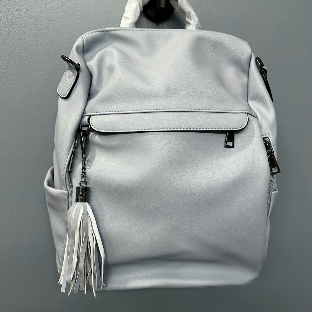 NWT Telena Dusty Blue Women's Leather Backpack Purse